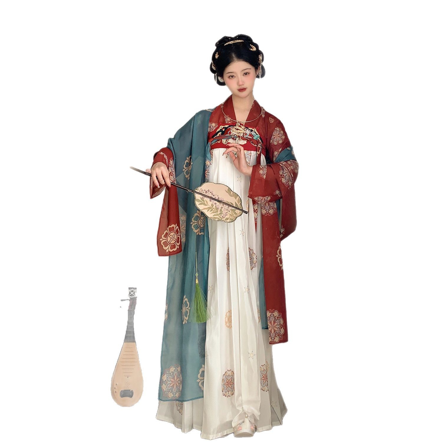 [Revlon] Original genuine goods Hanfu Female Spring Tang Style Chest-up Skirt Rufeng Spring Cabbage Full Girlfriend