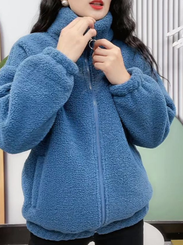 Winter Thickeneded Velvet Outwear, Mother's Warm Clothing, Age-Reducing Women's Polar Fleece Cashmere Loose Slimming Look Top