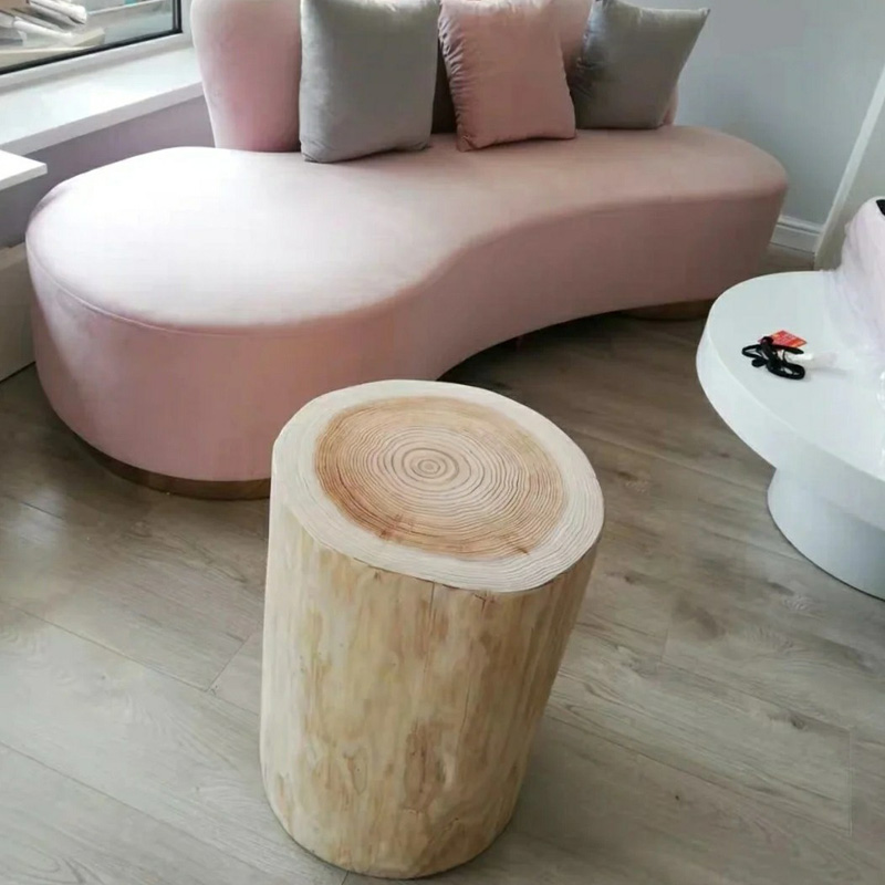 7t Natural Wood Stump Solid Wood Round Stool Tree Stump Shoe-Changing Stool Wooden Pile Sitting Stool Wood Design Root Carving Stool