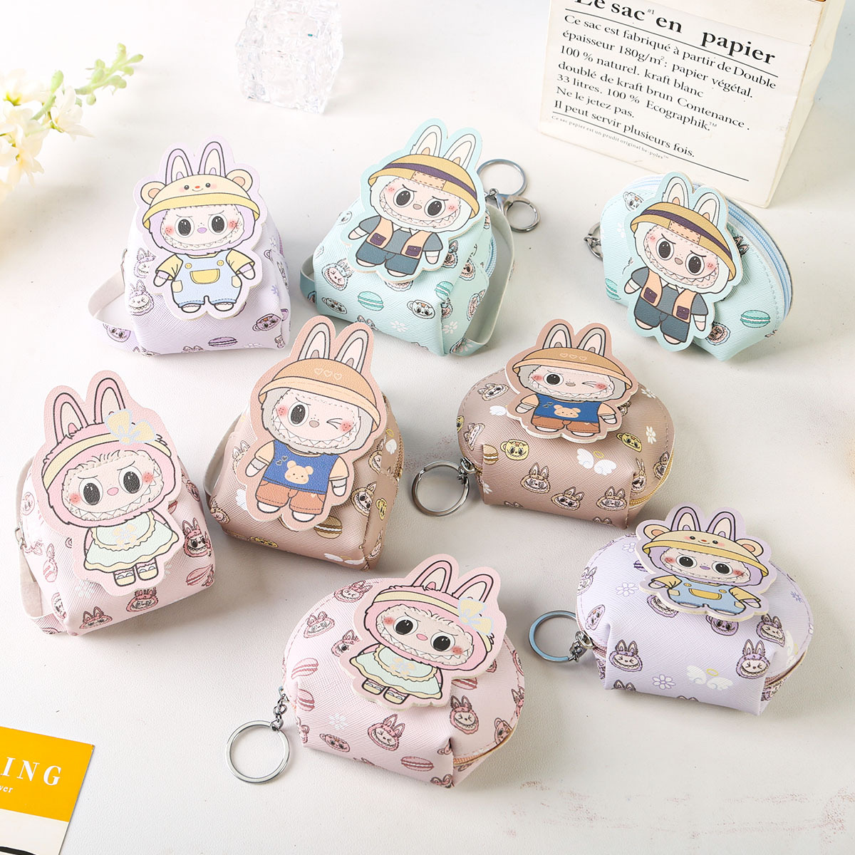 New Cute Coin Purse Keychain Cartoon Storage Doll Key Bag Doll Machine Grabber Pendant Manufacturer Wholesale