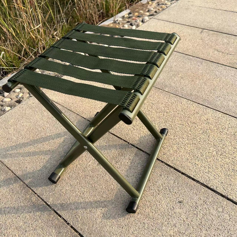 Folding Portable Thickened Flat Tube Mazar Outdoor Fishing Chair Green Adult Household Folding Small Stool Wholesale