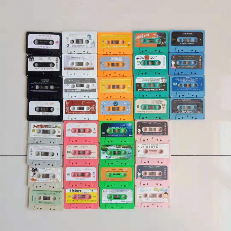 Tape Wall Retro Nostalgia Hotel Bar Wall Background Decoration Cassette Recording Old Tape Unpackaged Old Naked Tape