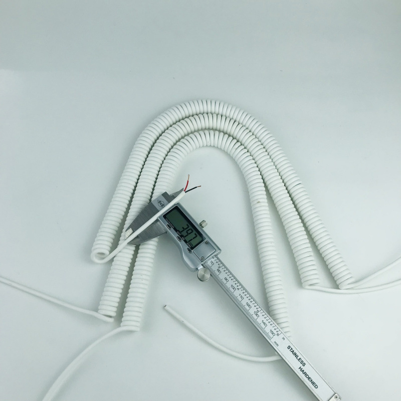 White Spring Wire Spiral Wire 3 Core 6 Core 8 Core/0.5/2.5/0.75/1.5 Flat Spiral Spring Waterproof Wire