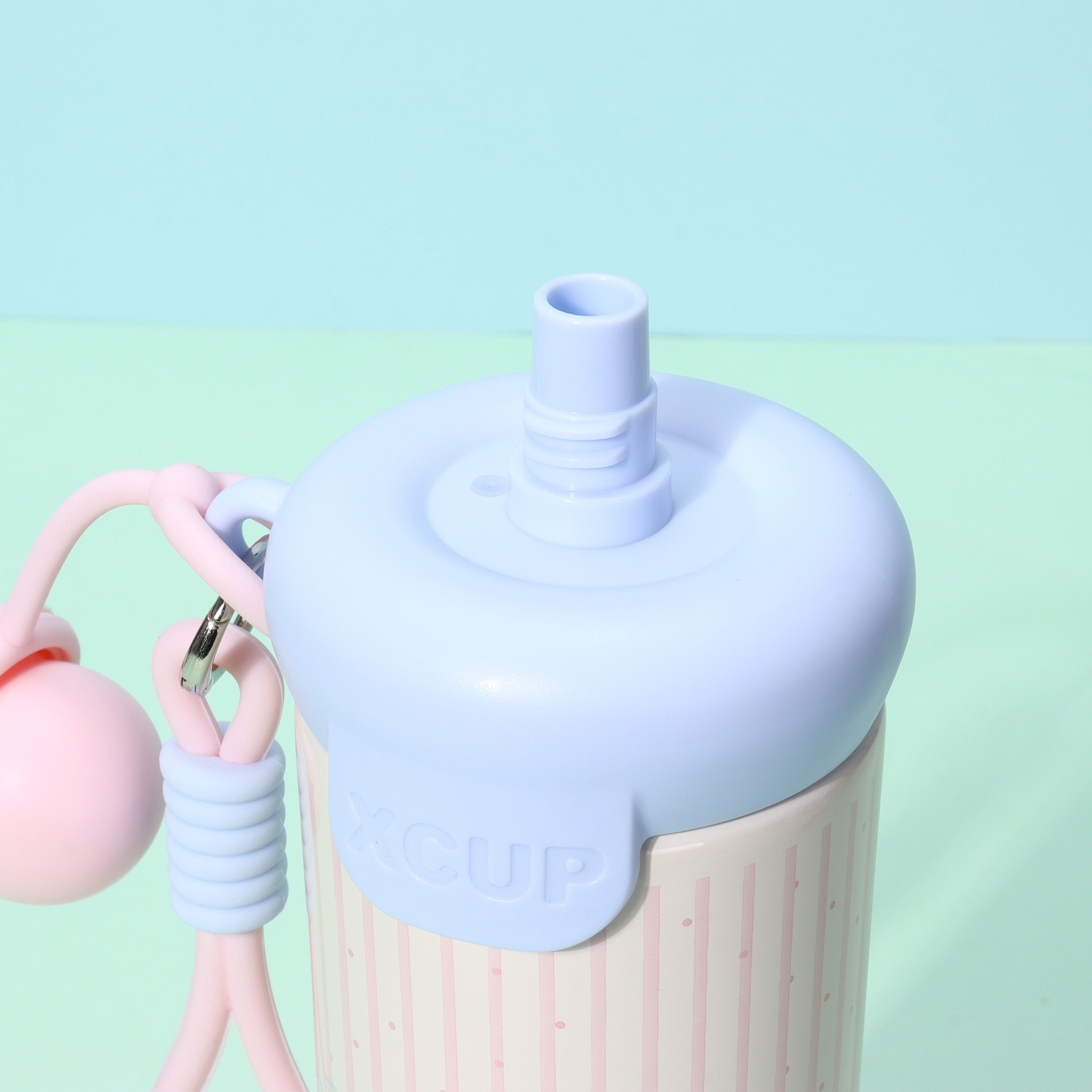 High-Looking 316 Stainless Steel Floating Ball Thermos Cup New Cartoon Flower Tea Plastic Straw Cup Rope Water Cup Wholesale