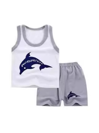 2025 Children's Summer Cotton Vest Korean Style Sleeveless Set for Boys and Girls, Toddlers and Infants