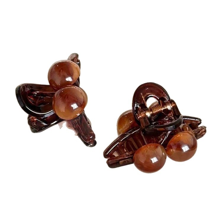 Princess Head Amber Small Claw Clip for Women 2025 New High-End Style Claw Card Bangs Hairpin Shark Clip Hair Clip