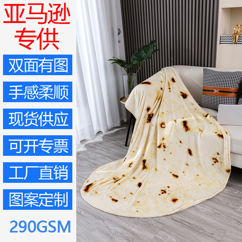 Burrito Blanket Tortilla Blanket Cross Border Amazon eaby Pancake Blanket Round Blanket Flannel
