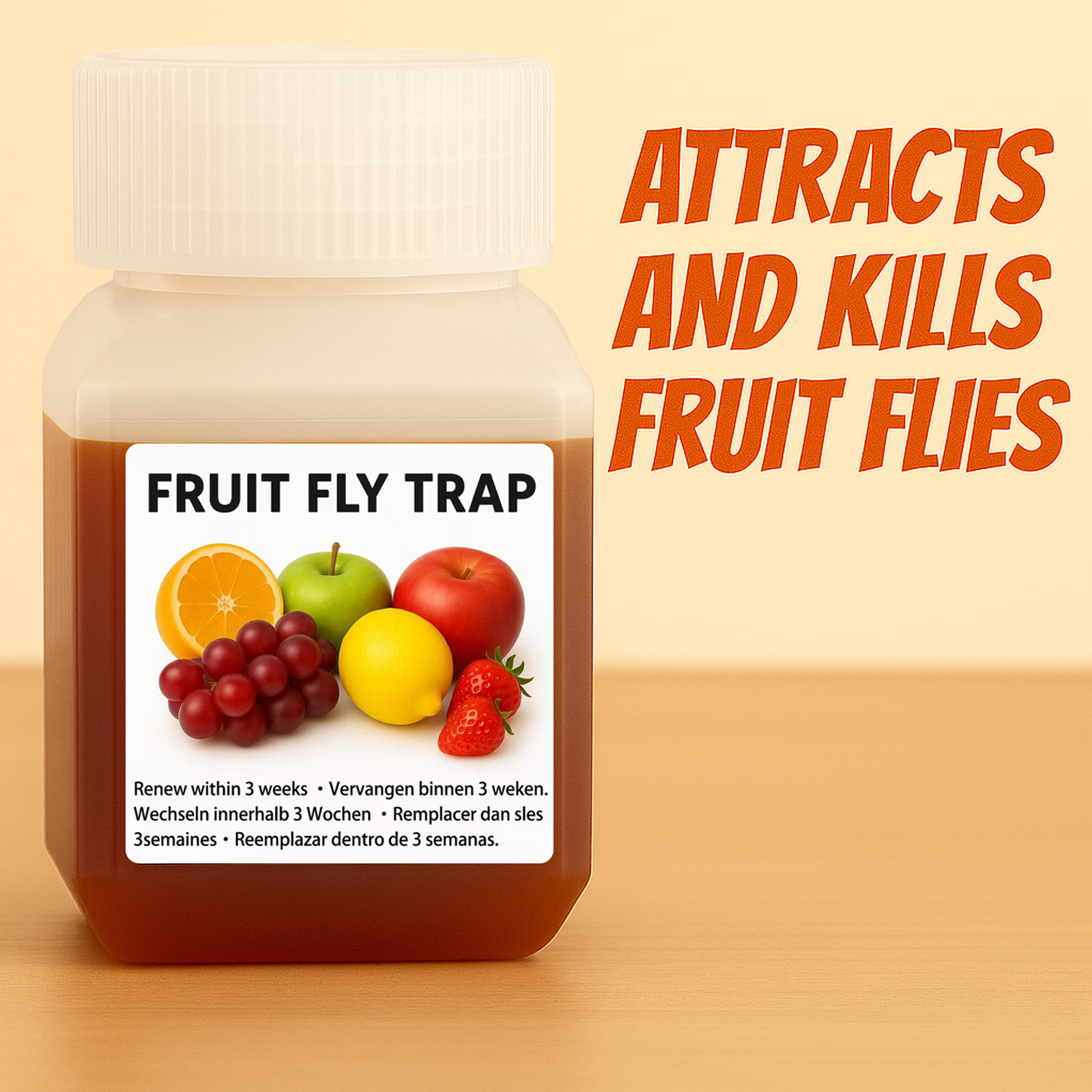 Fruit Fly Trap Bait Liquid Sticky Agent Engineering Equipment Home Indoor Restaurant Hotel Disinfection Attractant