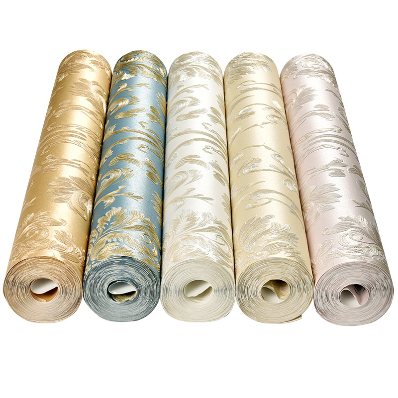Self-adhesive wallpaper 3D three-dimensional European-style non-woven wallpaper precision thickening bedroom living room background wall stickers warm