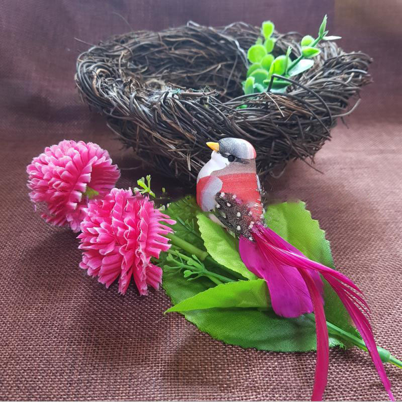 14 см зажим шестицветная жемчужная имитация перьев для волос, украшение для птицы