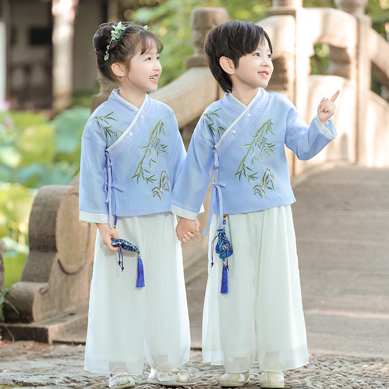 Children's Hanfu spring and autumn clothing boys and girls Chinese style ancient costume autumn performance ancient style Tang suit 61 performance costume suit