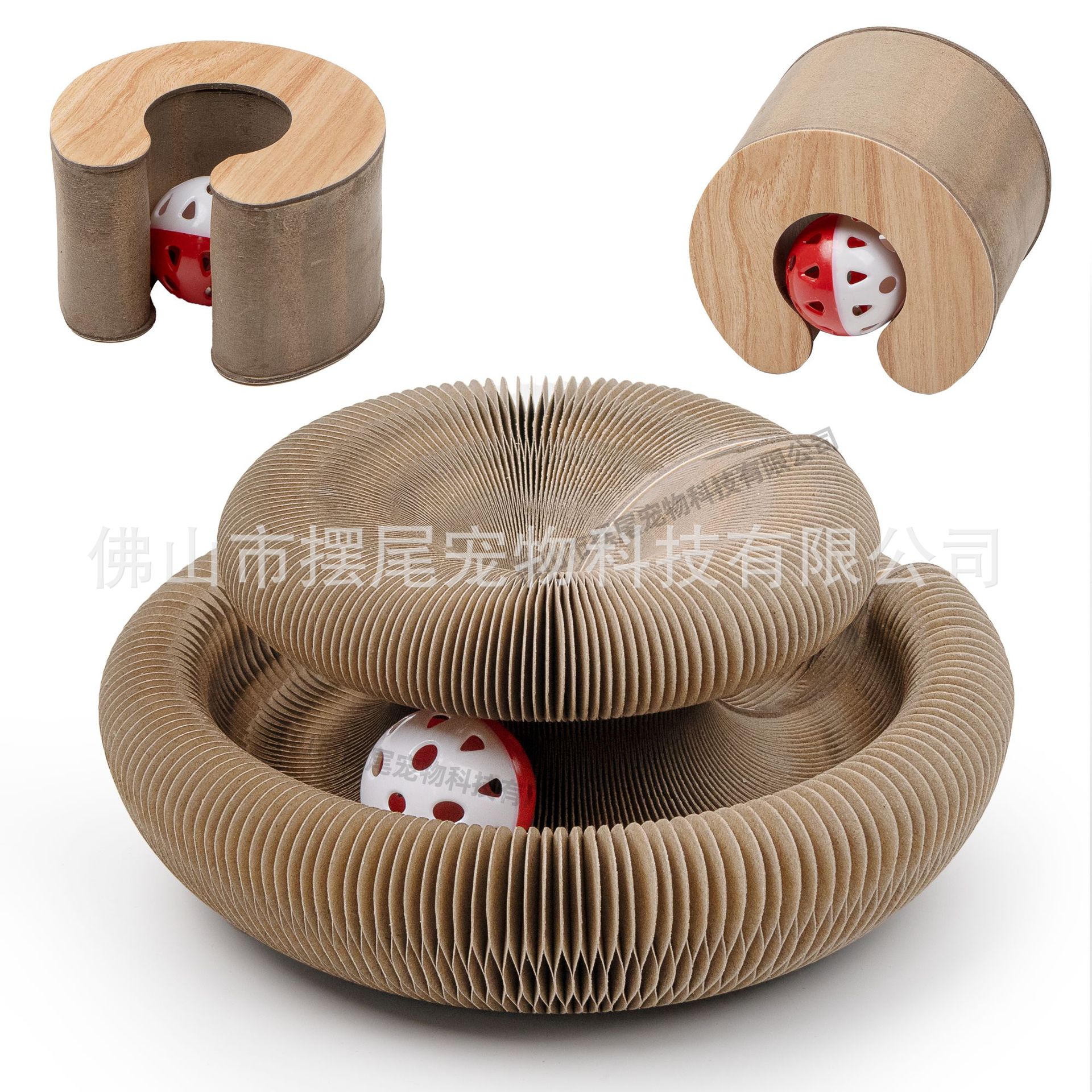 Organ Cat Scratching Board Cat Toy with Bell Self-relief Cat Grinding Claw Cat Climbing Rack Corrugated Paper Scratch-resistant Folding Cat Nest