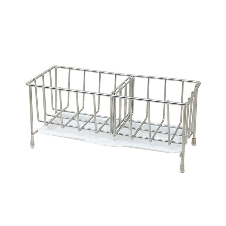 Manufacturer Customized Stainless Steel Kitchen Sponge Drain Rack Sink Rag Storage Rack Countertop Adjustable Drain Basket