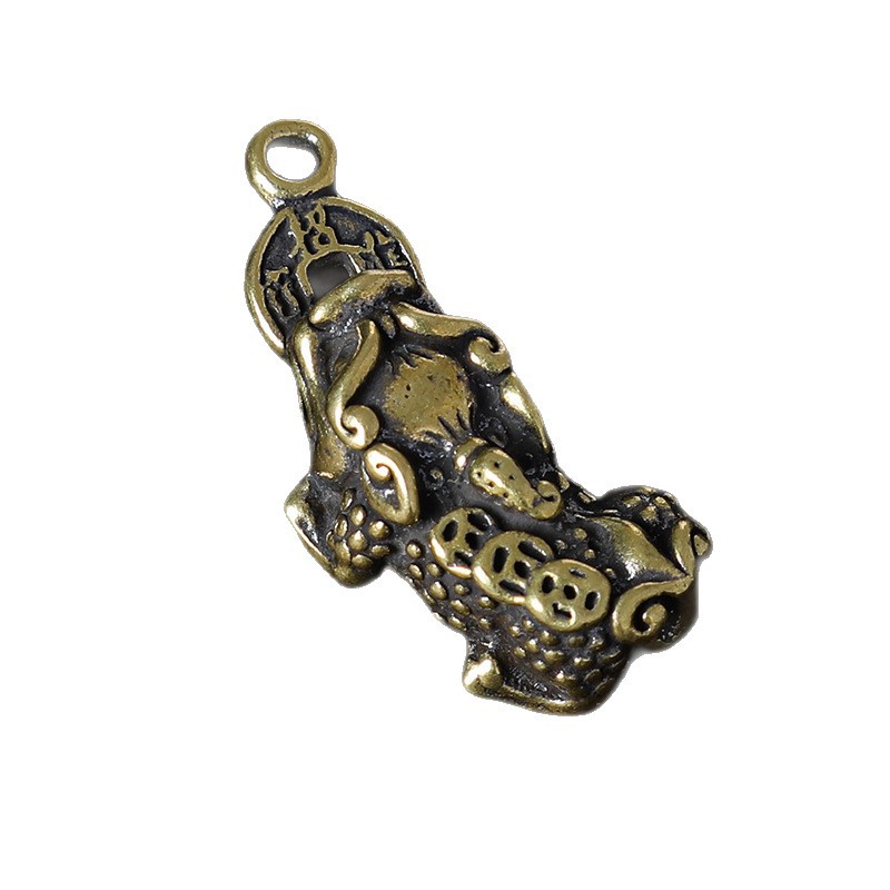 Brass Pixiu Pendant small size Unisex Lucky Safe Keychain Pendant Ornaments Jewelry Factory in stock