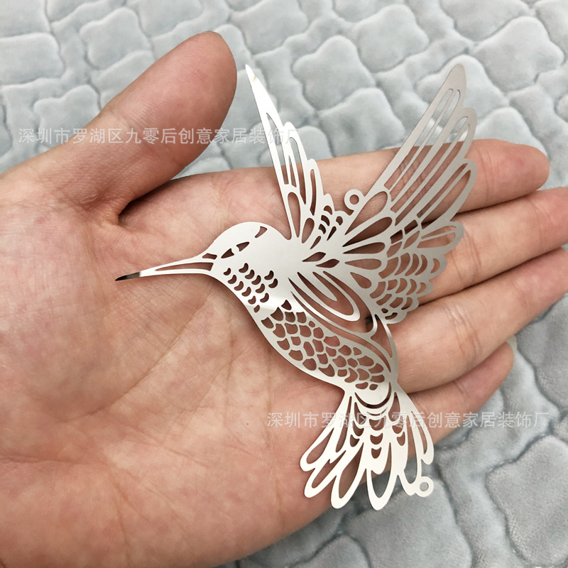 Metal stainless steel mirror Dragonfly hummingbird decorative piece cross-border e-commerce source manufacturers supply Amazon AliExpress