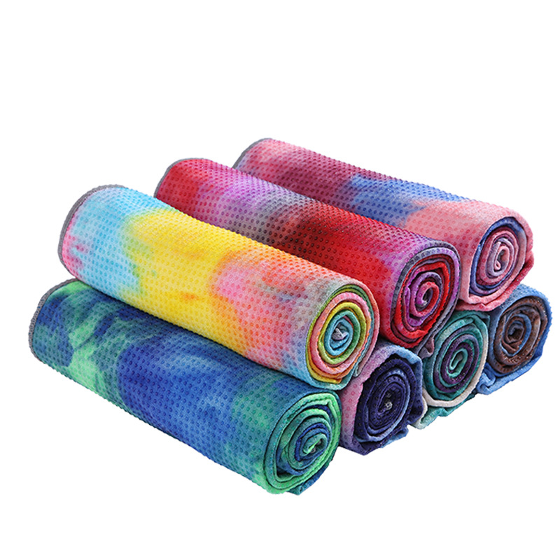 Factory Direct Supply of Fitness Towels, Non-Slip Sports Towels, Multi-Color Tie-Dye Yoga Towels, Printed Yoga Towels