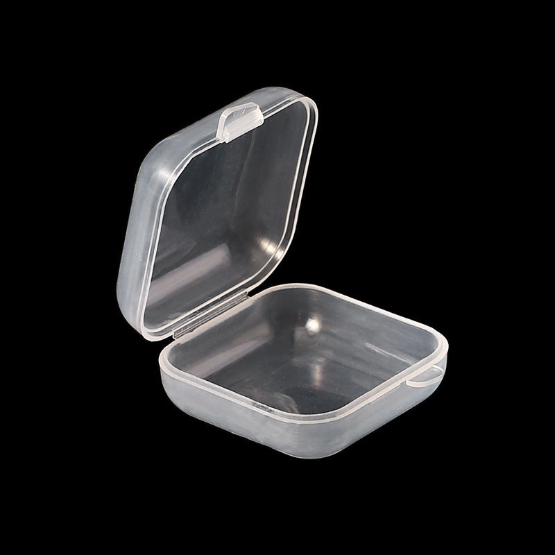 Factory Direct Sales Noise-Canceling Earplug Box Pp Single Compartment Empty Box Mini Dustproof Storage Box Transparent Small Square Box Portable