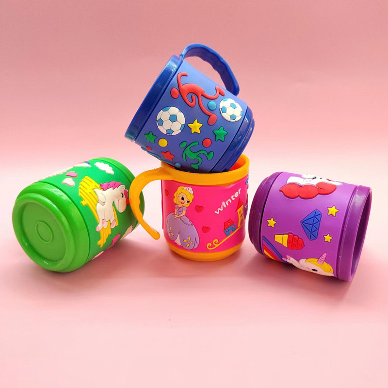 Wholesale children's 200ml direct drink cup milk water Cup household anti-Fall Cup PVC soft rubber cover leather mouth Cup cartoon Cup
