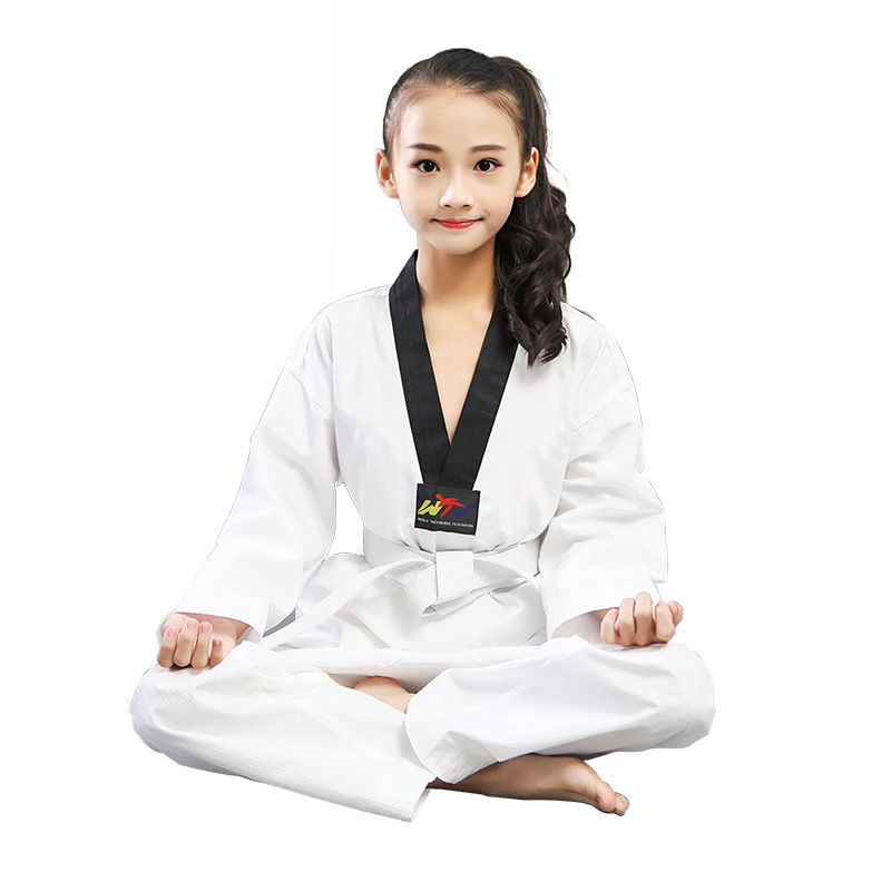 Children's and Adults' Long-Sleeved and Short-Sleeved Taekwondo Uniforms for Men and Women, Spring and Summer Taekwondo Training Uniforms, Trendy Taekwondo Clothing