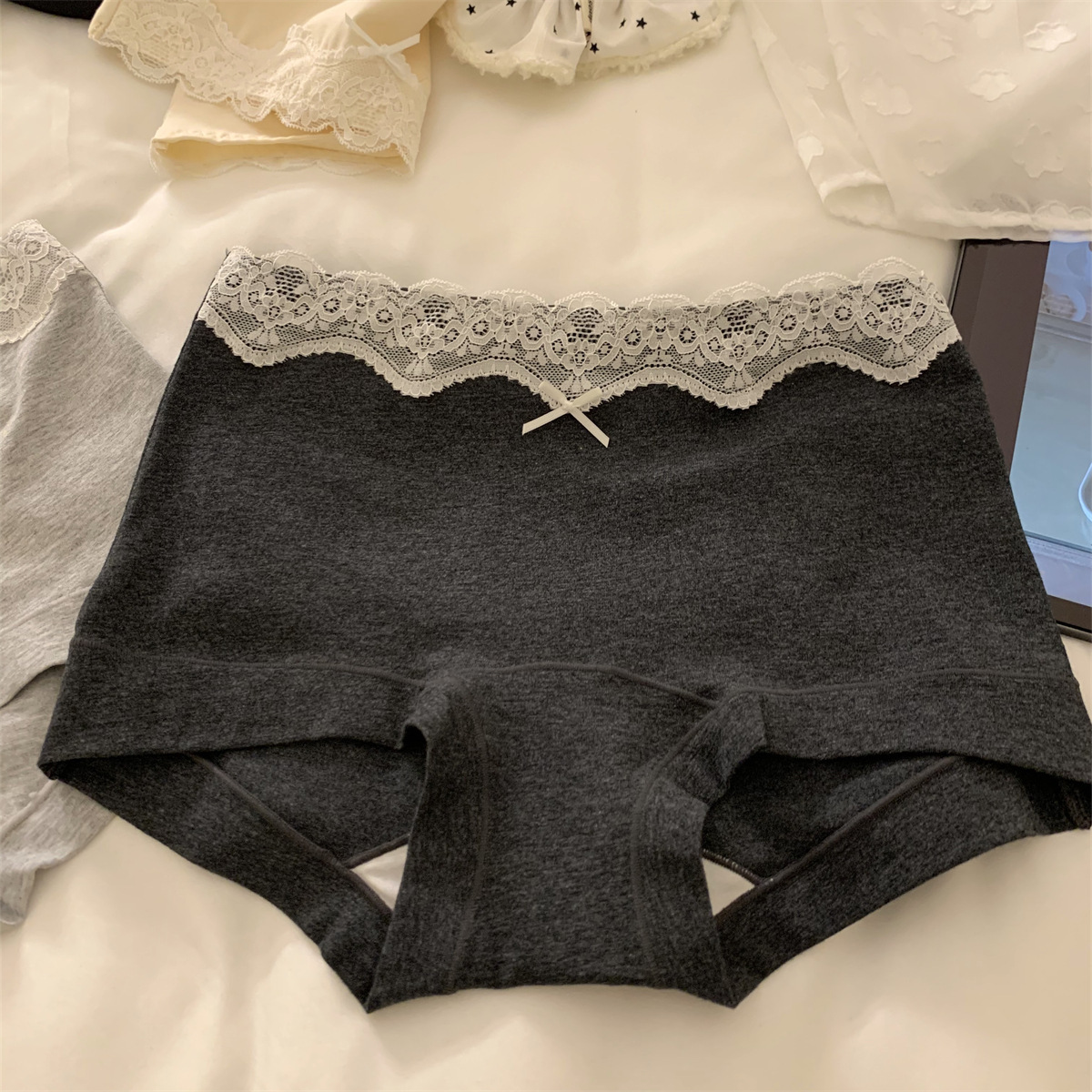 Pure Desire Ballet Style Cute Sweet Sexy Cotton Girl's Mid-Waist Underwear Sheath Lengthened Crotch Briefs Bacteriostatic