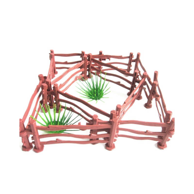 8cm long toy accessories fence simple plastic fence table game sand table simulation farm scene fence model