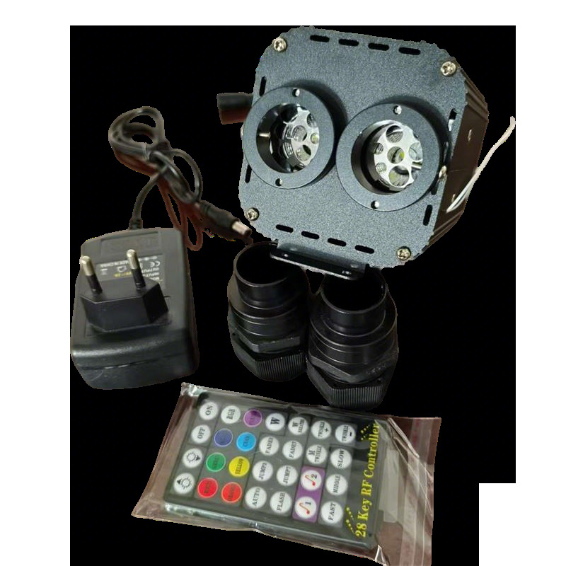 20W Double-Headed Fiber Optic Light Starry Sky Ceiling Starry Sky Twinkling Machine Fiber Optick Light Breathing Rgbw Light