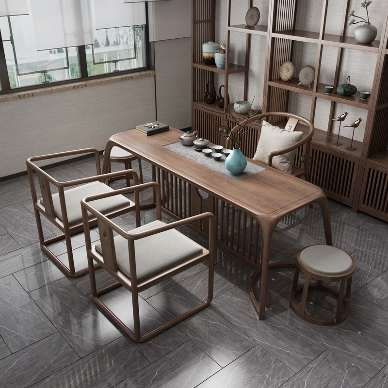 Новый китайский стиль, комбинация стола и стульев для чаепития в гостинице