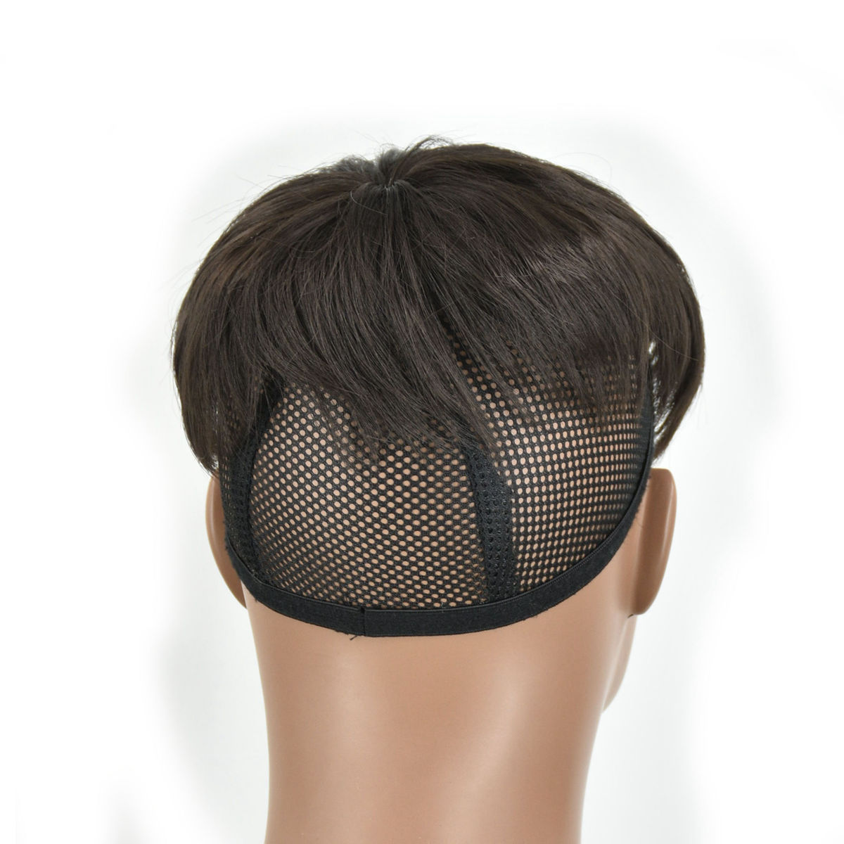 AliExpress foreign trade wig piece men's head hair replacement block forehead bald cover white hair natural breathable artificial hair