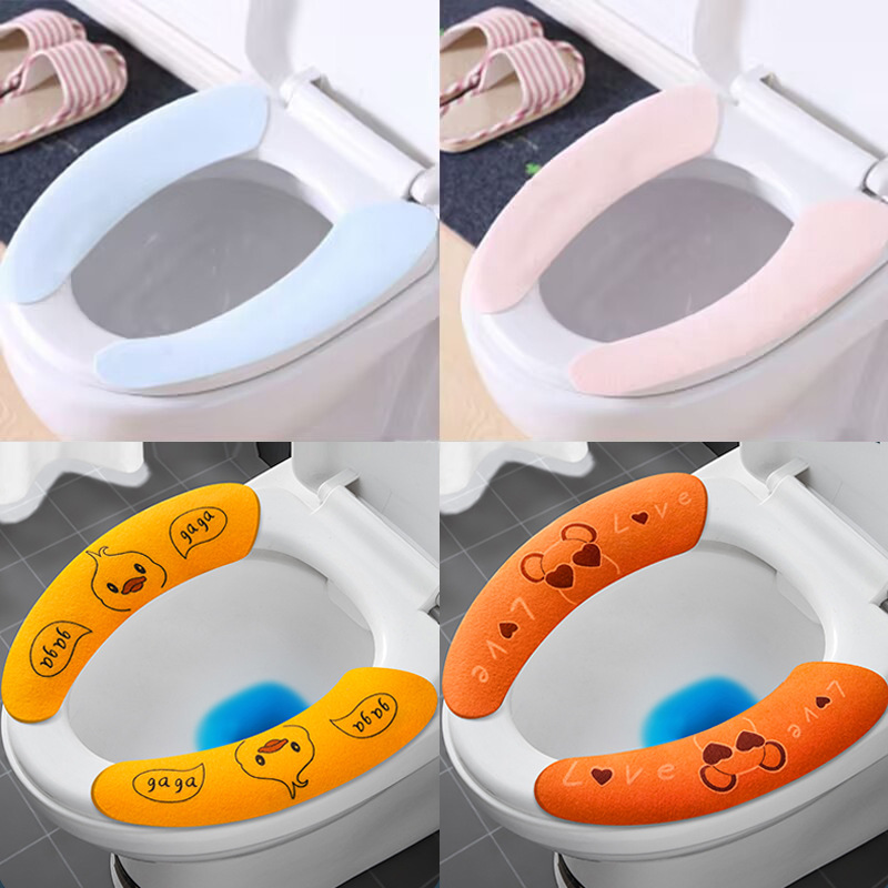 Стиральный мультяшный коврик для унитаза, универсальная наклейка, утолщённая