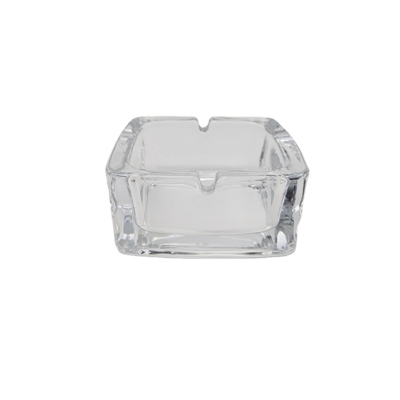 [Factory Direct Supply] Bar Household Square Ashtray Glass Transparent Square Ashtray Decal Color Spray