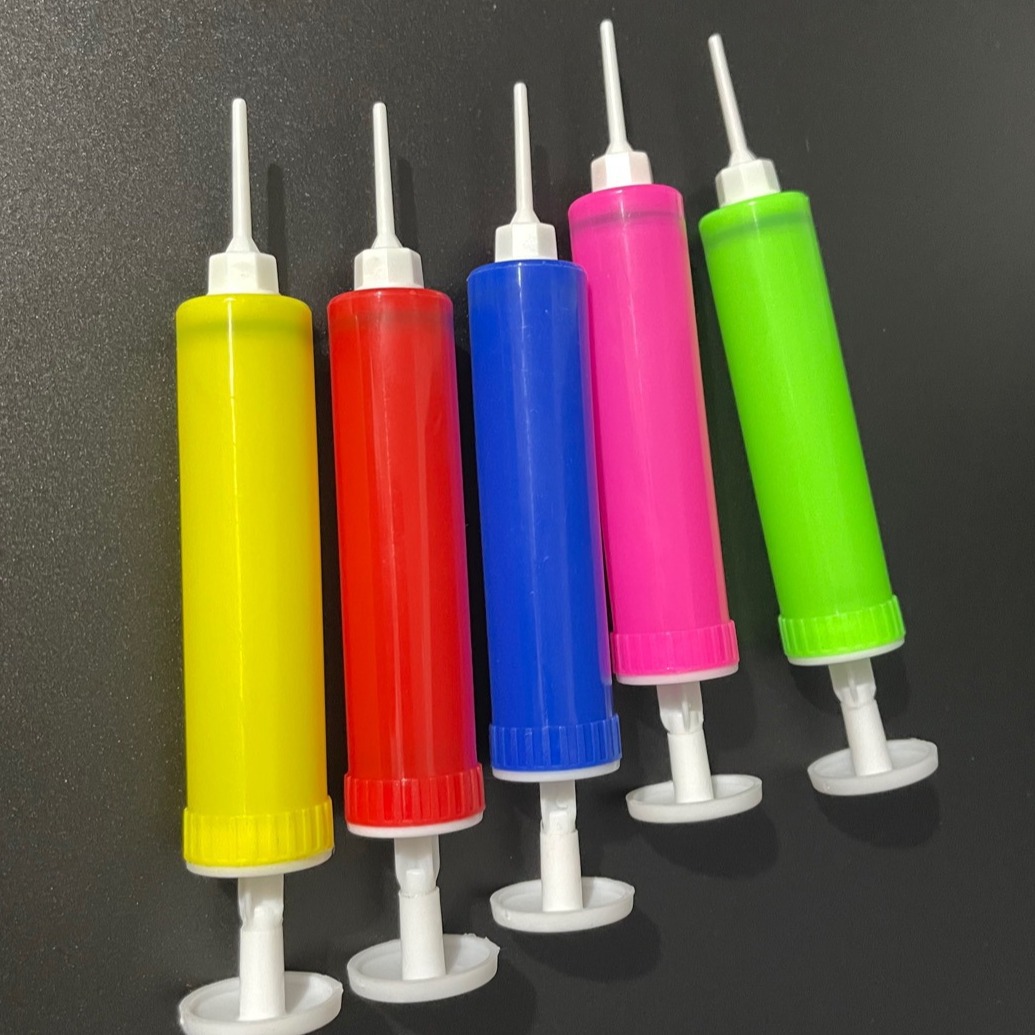 Portable mini push pump rubber ball basketball football inflatable toy plastic needle type manual rocket launcher