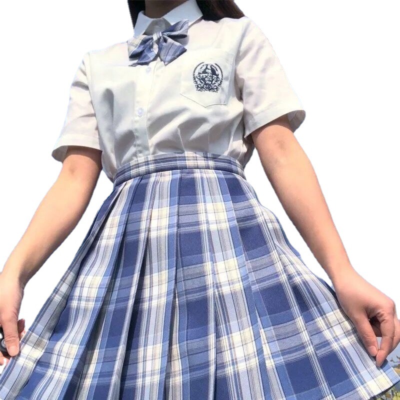 Japanese collection jk uniform pleated skirt women's plaid skirt gentle one-knife skirt suit student uniform cute college style