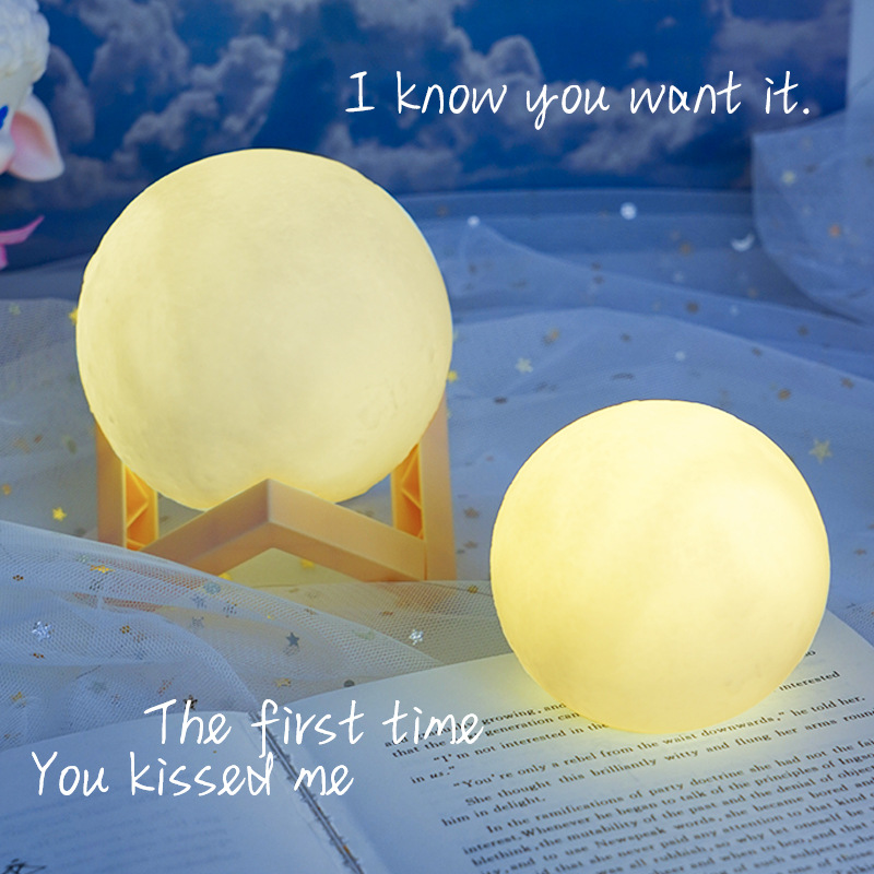 DIY Hand-Painted Graffiti Moon Lamp Creative Night Light Bedroom Bedside Atmosphere Lamp as a Birthday Gift for Best Friend