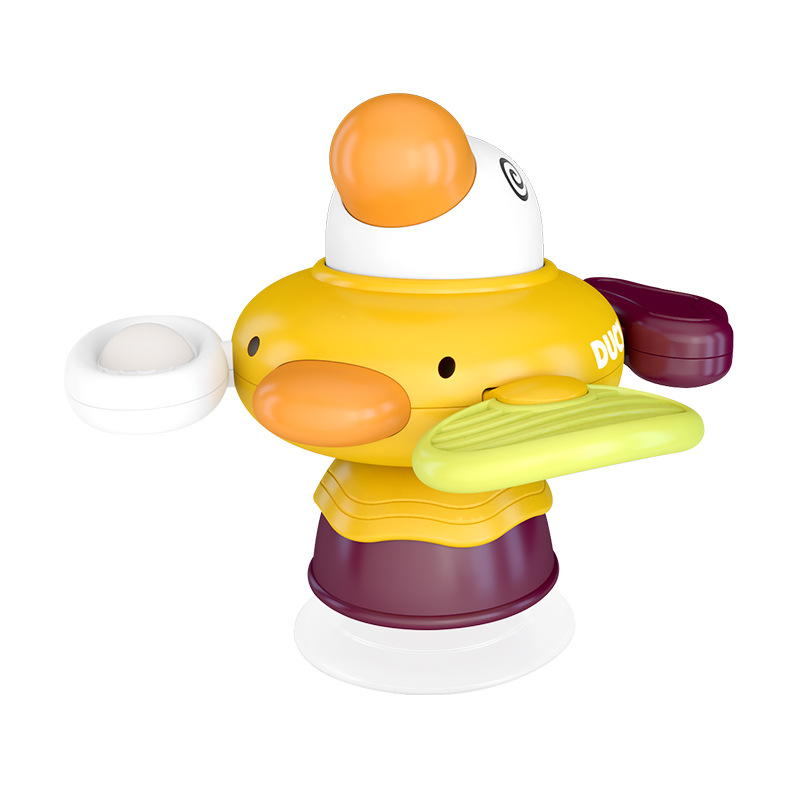 Cross-border Dining Table Sucker Turns Le Meng Duck with Teeth Glue Molar Teeth Intelligence Coax Baby Feeding Soothing Artifact Baby Toy