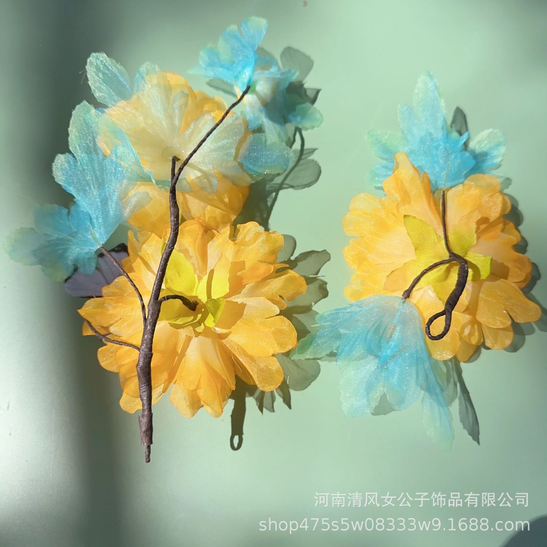 Hanfu Hair Accessory with Lotus Flower Design, New Ancient Style Original Sheer Silk Yarn, Super Fairy New Chinese Style Hair Ornament with Soft Rod Hairpin