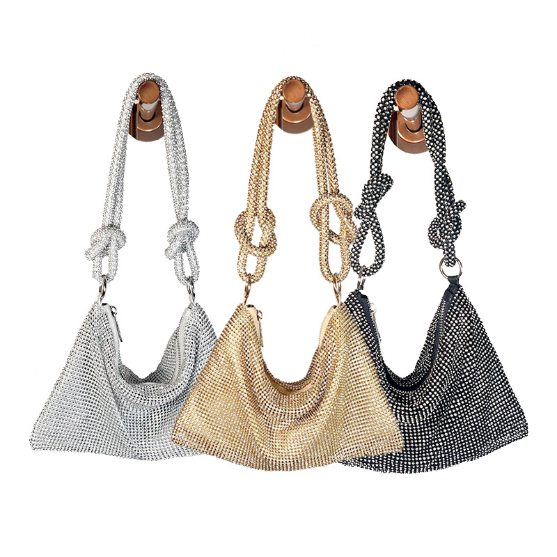 Готовая алюминиевая сумка с ринestones, вечерняя сумка ручной работы для банкетов