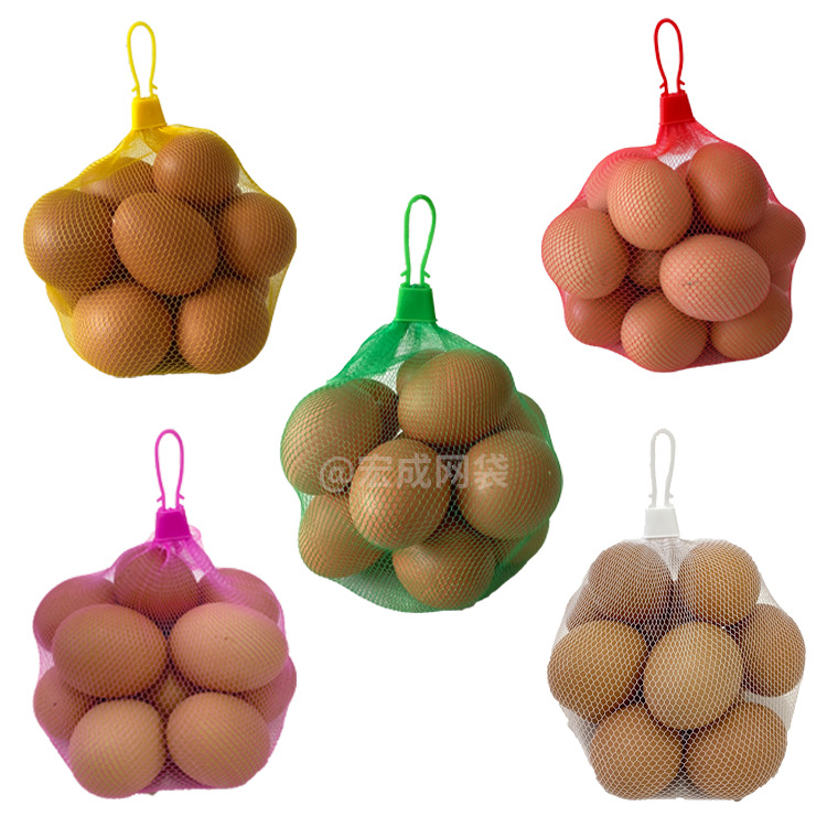Source Factory Large Quantity Wholesale Price Advantage Multiple Colors Thickened Encrypted Soft Material Crown Buckle Egg Mesh Bag