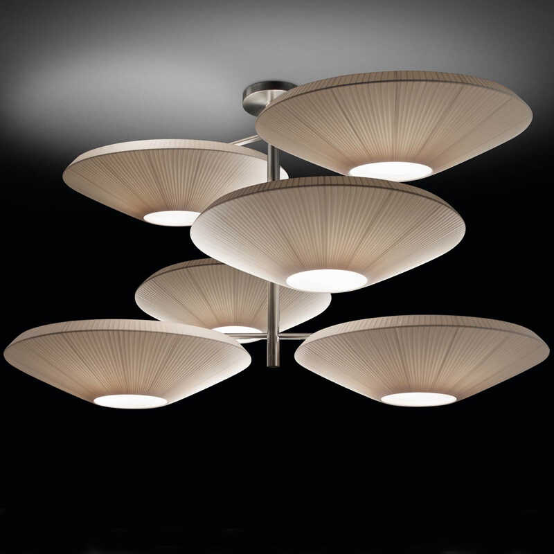 Люстра для столовой в новом китайском стиле, специальный бокс отеля с точечным светом, круглый, для гостиничного лобби, спальни, ресторана, тканевый потолочный светильник