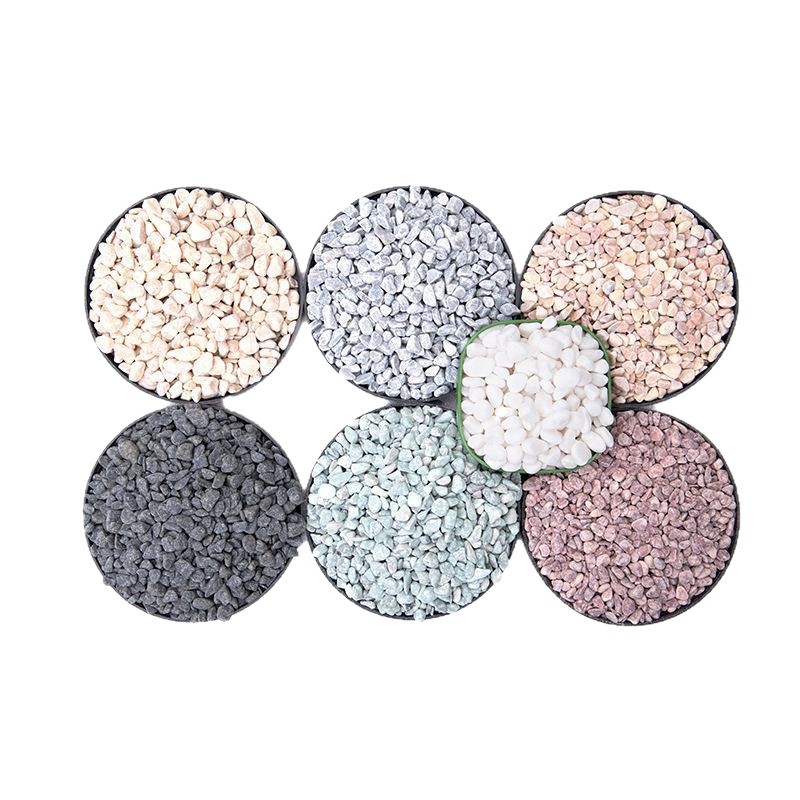 Black gravel garden decoration municipal engineering paving small stones Japanese-style dry landscape set gray terrazzo head