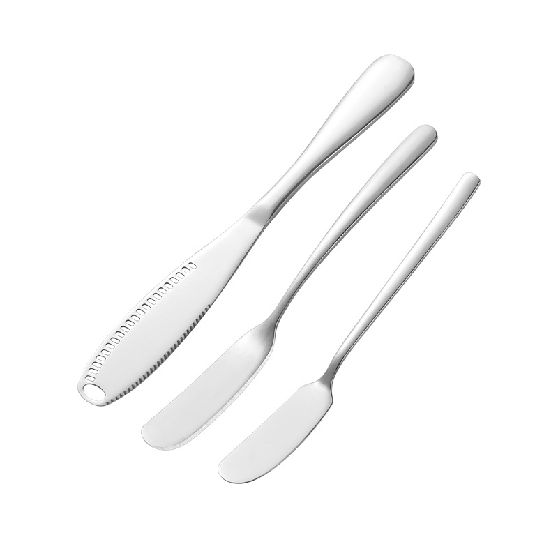 Butter Knife 304 Stainless Steel Butter Knife Butter Knife Spread Jam Bread Cheese Knife with Hole Spatula Export