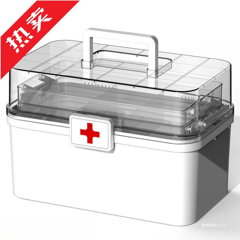 Medicine box multi-layer medicine box household large capacity full set of emergency medical drugs storage through wholesale