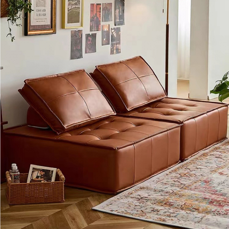 Tofu Block Sofa Italian Minimalist Small Apartment Piedmont Living Room Square Sofa Combination Module Cross-Border E-Commerce