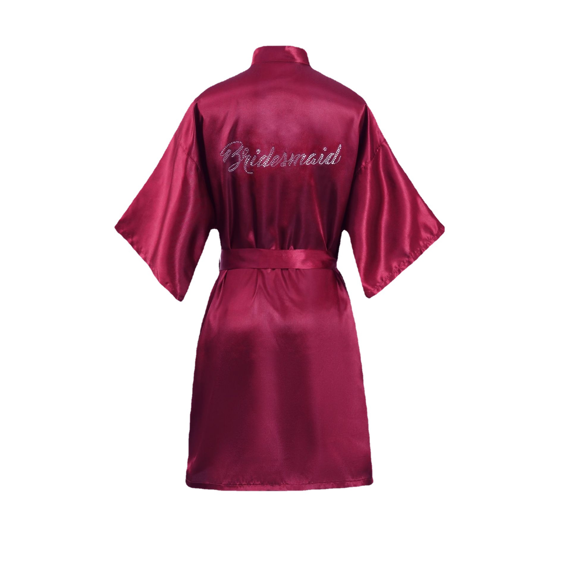 Bridesmaid Nightgown Women's Summer Ice Silk Thin Bridesmaid Chestnut Morning Gown Nightgown Wedding Girlfriend Cardigan Bathrobe