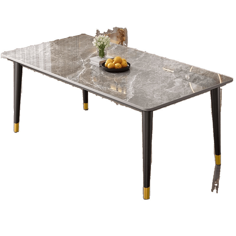 Modern Simple Slate Dining Table Dining Table and Chair Combination Rectangular Light Luxury Small Apartment Home Dining Table Table Factory