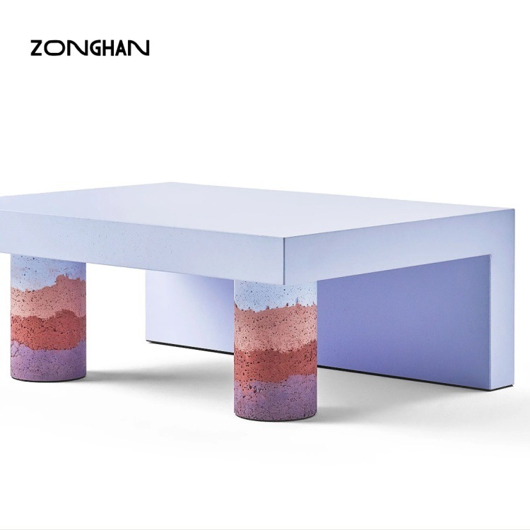 Nordic Light Luxury Marble Sofa Side Table Coffee Table Combination Wabi-Sabi Wind Cave Stone Side Table Creative Leisure Coffee Table