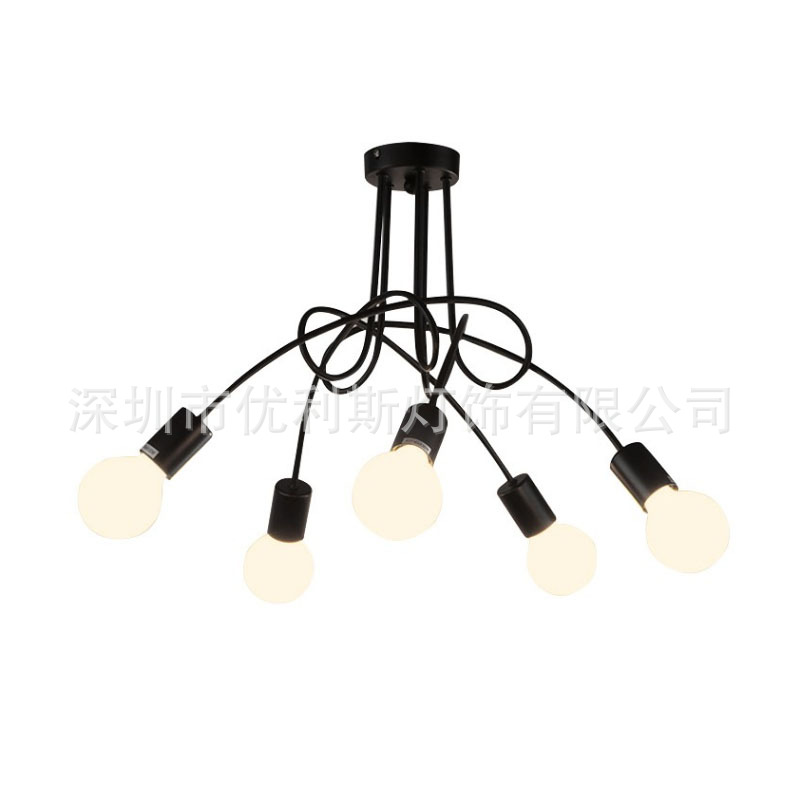 Modern minimalist ceiling lamp creative bedroom living room lamp room aisle lamp restaurant milk tea shop elbow iron lamp