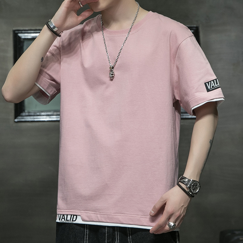 Short-sleeved T-shirt Men's 2022 Summer New Korean Style T-shirt Men's Crewneck Simple Loose Men's Top