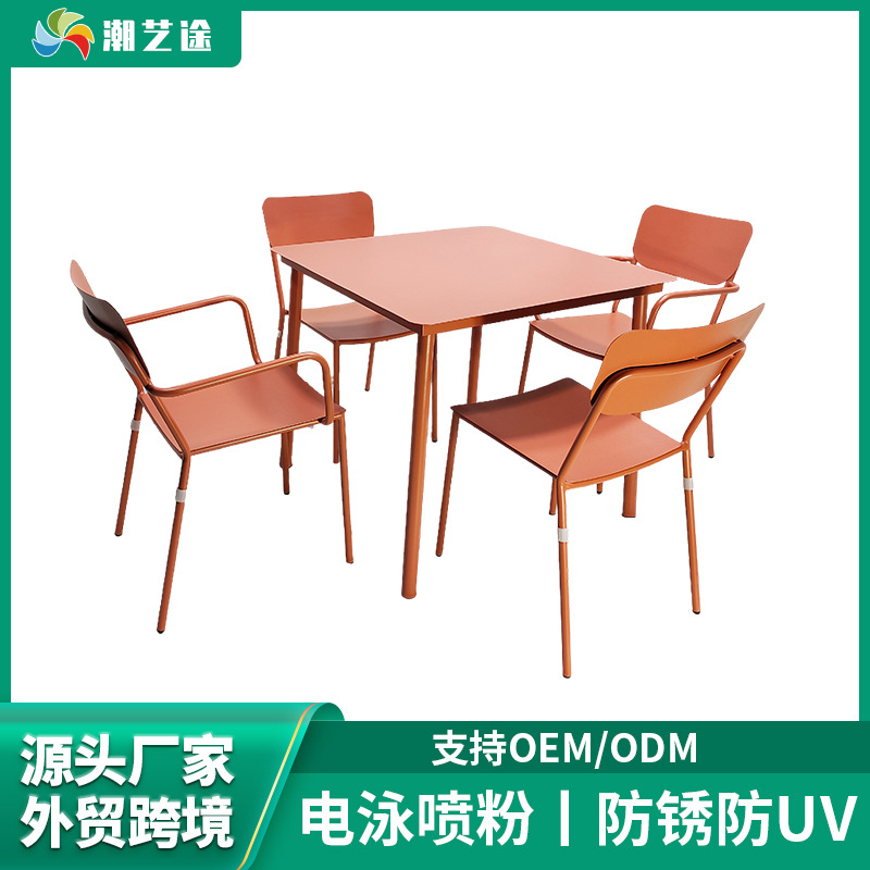 Кованые столы и стулья для отдыха на открытом воздухе, для гостиниц, молочных чайных, кафе и простых металлических наборов для двора