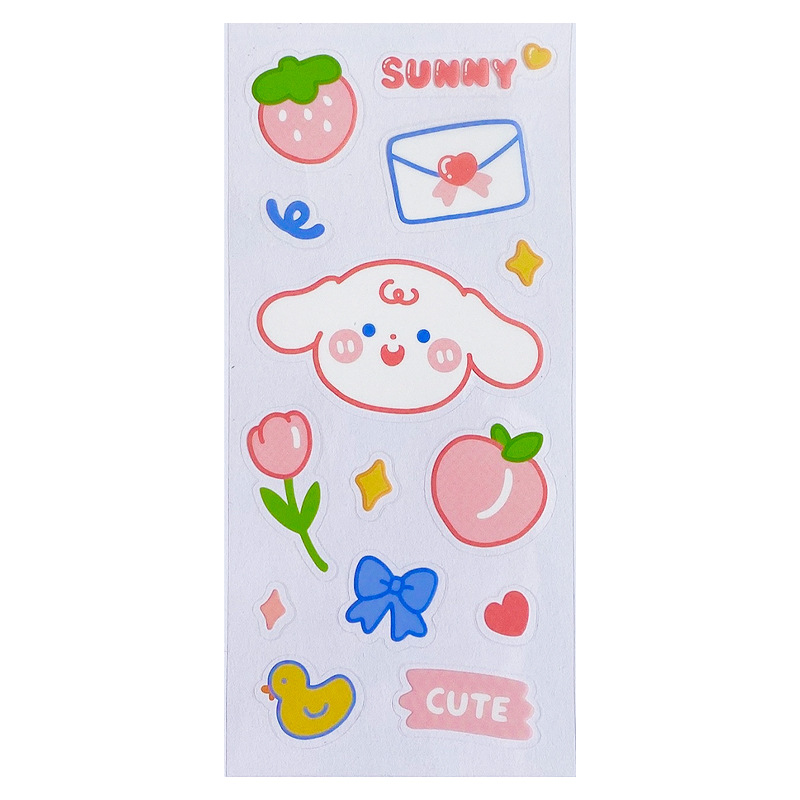 Yilan Original Cartoon Sticker Transparent Pvc Handbook Sticker Cute Thermos Cup Seamless Waterproof Water Cup Decorative Sticker