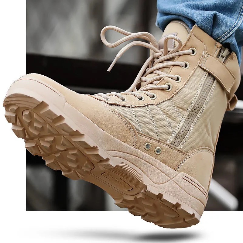 Ultra-Light High-Top Combat Training Boots for Men and Women, Shock-Absorbing and Wear-Resistant Spring & Fall Outdoor Desert Boots, Training Boots, Hiking and Mountaineering Shoes